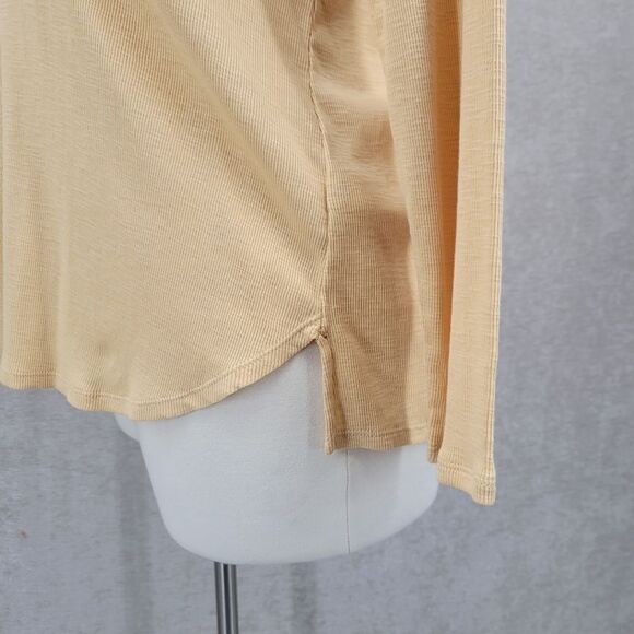 J. Jill Butter Yellow Henley Top Long Sleeve Tee T-shirt Pima Cotton Women's XL - Picture 6 of 12